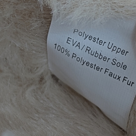 Slippers & Headband Coffee Croissant Sherpa Embroidery Sequins Ivory M (7/8) NWT - Picture 12 of 16